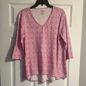 Chico's Pink Patterned Long Sleeve Top
